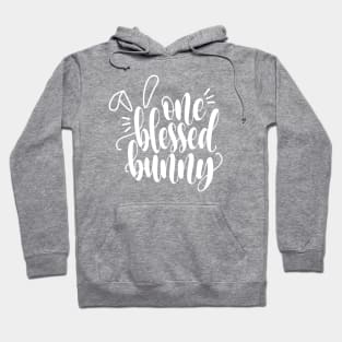 Inspiring One Blessed Bunny Easter Calligraphy Hoodie